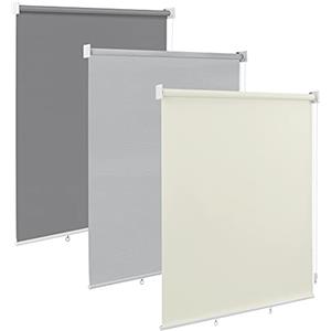 WOLTU Tenda avvolgibile verticale per esterni, tenda da Sole a Caduta, tenda a rullo per privacy e protezione dal sole, per balconi, terrazze, giardini e gazebo, 100x240 cm Beige