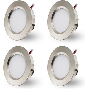 DYKUWEY Faretti Led da Incasso per Cartongesso,4 Pezzi, 3W Faretti Led Soffitto, IP44 AC 220-230V Faretto LED Interno Alluminio Ultrasottili 15mm Per Luci Cucina Bagno Camper (Nichel,Bianco Freddo 6000k)