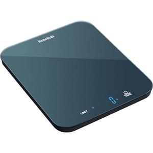 Homebuds Bilancia Cucina Digitale, Bilancia da Cucina 15kg, Pesa Grammi e Once con Precisione di 1g/0,1oz per Cuocere e Cucinare, Display LED, 3*AAA Batterie Incluse, Vetro Temperato, Blu