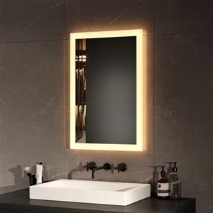 EMKE Specchio Bagno con Luce 60 x 40 cm, Specchio Bagno LED Luce Calda 3000K (Tipo C)