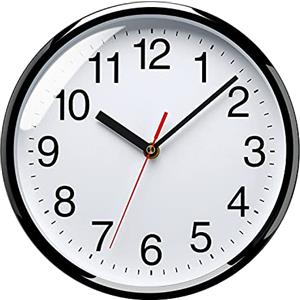 Plumeet 25cm Orologio da Muro, Silenzioso con Numero Grandi E Graziosi e Movimento Digitale Senza Ticchettio, Orologi da Parete Design Moderno Ottimo per la Camera da Letto e la Cucina (Bianca)