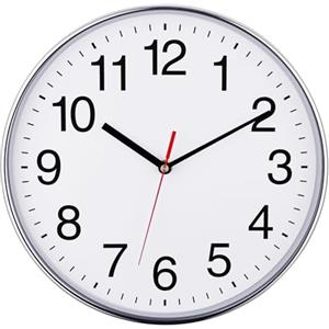 Plumeet 40.6cm Orologio da Muro Extra Large, Silenzioso con Numero Grandi E Graziosi e Movimento Digitale Senza Ticchettio, Orologi da Parete Design Moderno Ottimo per la Camera (Cromo)