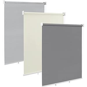 WOLTU Tenda avvolgibile verticale per esterni, tenda da Sole a Caduta, tenda a rullo per privacy e protezione dal sole, per balconi, terrazze, giardini e gazebo, 140x240 cm Grigio Scuro