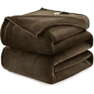 WAVVE Coperta Plaid Divano Pile di Flanella 260gsm - 130x150 cm, Marrone - Coperta Letto Singolo 150x130, Copridivano Caldo e Morbido