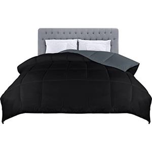 Utopia Bedding Piumone Piumino - Primavera/Estivo piumino - 100% Microfibra in Fibra Cava - (Grigio/Nero 230 x 260 cm)