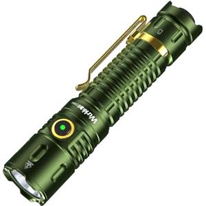 Wurkkos TD04 Torcia tattica ricaricabile, 3000 lumen, torcia LED super luminosa con porta di ricarica di tipo C, interruttore posteriore per campeggio, escursionismo, emergenza, impermeabile IP68