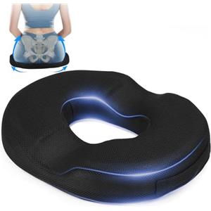 SinLaw Ciambella Cuscino Sedia, Cuscino ergonomico per il coccige, Cuscino Antidecubito,Favorisce la circolazione sanguigna (Black New Upgrade)