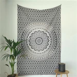 MOMOMUS Pareo Telo Mare Grande Antisabbia - XL/Doppio - Telo Mare da Spiaggia, Grande, a Prova di Sabbia e con Motivo Mandala - Ideale come Sottile Telo da Picnic - Grigio, 135 x 210 cm