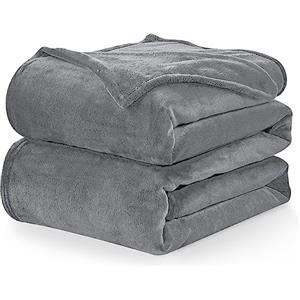 WAVVE Coperta Plaid Divano Pile di Flanella 260gsm - 130x150 cm, Grigio - Coperta Letto Singolo 150x130, Copridivano Caldo e Morbido