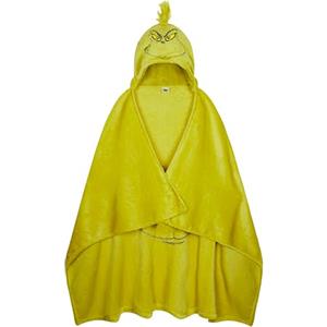 The Grinch Letto Coperta Pile, Morbido Coperte Plaid 150x120cm - Natale Regalo (Cappuccio verde)