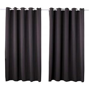 WOLTU Tende Oscuranti Opache Termiche Isolanti per Finestre Soggiorno Tende da Sole con Occhielli in Metallo Inossidabile per Camera da Letto 2 Pannelli Antracite 135x175cm