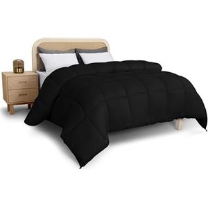 Utopia Bedding Piumone in microfibra 200 x 200 cm, texture morbidissima per un comfort che dura tutto l'anno (Nero)