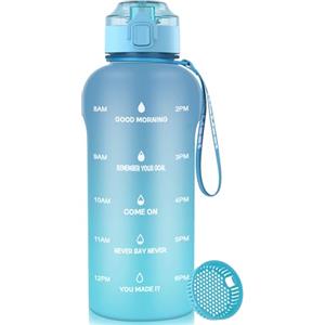 WEMEET Borraccia sportiva a prova di perdite, senza BPA, 750 ml, riutilizzabile, con filtro per frutta, per campeggio, palestra, attività all'aperto, escursionismo (blu blu)