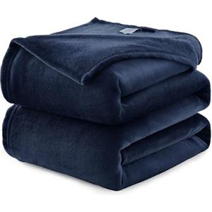 WAVVE Coperta Plaid Divano Pile di Flanella 260gsm - 130x150 cm, Blu Navy - Coperta Letto Singolo 150x130, Copridivano Caldo e Morbido