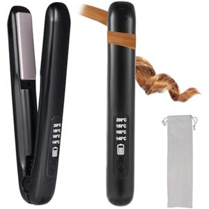 Layhou Piastra per Capelli Senza Filo, Piastra e Arricciacapelli Portatile 2 in 1, Piastra da Viaggio Temperatura Regolabile 3 Livelli, 30S riscaldamento rapido, Ricaricabile USB Portatile 5000mAh