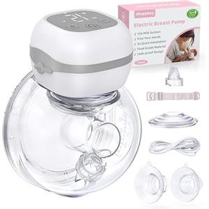 Jheppbay Tiralatte Elettrico Indossabile Portatile - Jheppbay Leggero Tira Latte Neonati Elettrico con Display LCD, Senza BPA, Funzione Memori, 12 Livelli e 3 Modalità, con Flange da 21/24 mm, 1 Pezzo