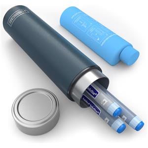 DISONCARE 60H Porta Insulina Termico da Viaggio 3 Penna Borsa Termica Piccola per Medicinali Borsa Frigo Farmaci Portatile per Diabetici con 2 ghiaccio丨QR Etichetta Medica(Navy Blu)