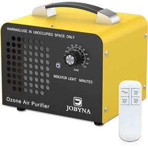 JOBYNA 10,000mg/h Generatore di Ozono Auto con Telecomando, Ozonizzatore Purificatore d'Aria Ozono O3 con Timer, Odor Remover per Abitazioni, Uffici, Garage, Auto, Fumo e Animali domestici