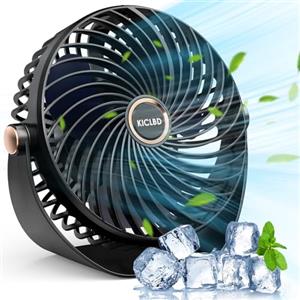 KICLBD Ventilatore da Tavolo, Ventilatore da Tavolo con Flusso d'Aria Forte a 5 Velocità,Testa Girevole a 360° Ventola di Raffreddamento con Portatile e Ultra Silenziosa per Scrivania, Ufficio, Casa.