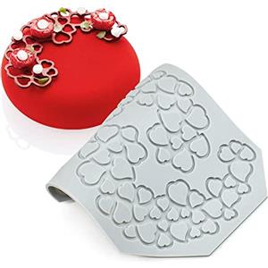 TUKE Stampo in silicone 3D a forma di foglia cava e cuore, per cioccolato, zucchero, decorazione per torta e torta