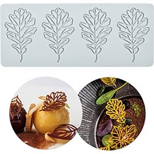 TUKE Stampi in silicone a forma di foglia, a forma di cuore, per cioccolato, cioccolato, caramelle, foglie, zucchero, decorazione per torte e cupcake (26,2 x 10,9 x 0,3 cm)