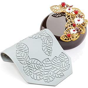 TUKE Stampi in silicone a forma di foglia, a forma di cuore, per cioccolato, cioccolato, caramelle, foglie, zucchero, decorazione per torte e cupcake (H_foglia_20,6 x 14,4 x 0,3 cm)