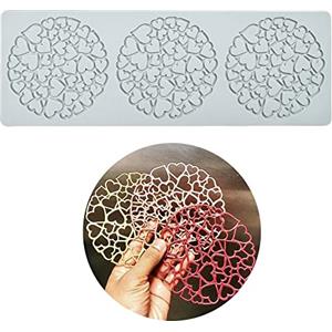 TUKE Stampi in silicone a forma di foglia cava, a forma di cuore, per cioccolato, cioccolato, caramelle, foglie, zucchero, decorazione per torte e cupcake, 36,6 x 12,7 x 0,3 cm