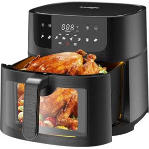 Iceagle Friggitrice ad Aria Calda 9L - Premio Airfryer XXL con 8 programmi | Friggitrice Senza Olio con Touch Screen, 1800W, Modalità Shake, Timer, Finestra Visibile, Ricettario