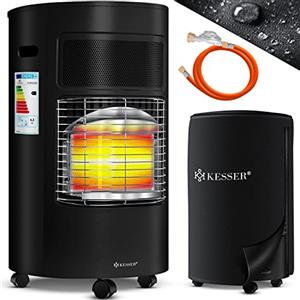 KESSER® Riscaldatore a gas con regolatore di pressione del gas, tubo del gas + custodia protettiva - 4200 Watt, stufa a gas, bruciatore in ceramica a infrarossi, bombole di gas butano o propano fino