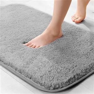 wyewye Tappetino da bagno in microfibra, zerbino, tappetino per animali domestici, super spesso 2 cm, tappeto da bagno super assorbente, 40 x 60 cm, grigio
