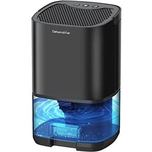 Aotomee Deumidificatore per la casa, 1000 ml con spegnimento automatico, 258 sq ft piccolo deumidificatore portatile ultra silenzioso contro umidità e muffa (nero)