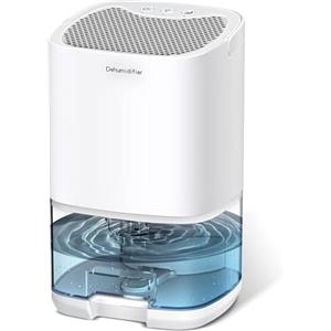 Aotomee Deumidificatore per la casa, 1000 ml con spegnimento automatico, 258 sq ft piccolo deumidificatore portatile ultra silenzioso contro umidità e muffa (bianco)