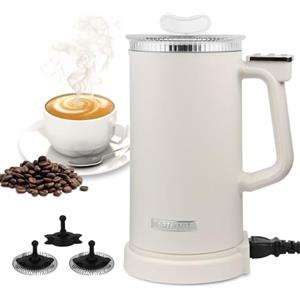 APTMAPT Montalatte Elettrico 500W 4 in 1 Sciumalatte Automatico 350 ml Schiumatore di Latte Caldo e Freddo per Caffè Latte Cappuccino (Creme)
