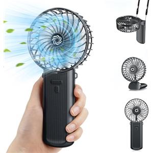 TOPPELIGHT Ventilatore Portatile, Ventilatore USB Ricaricabile 180° Pieghevole Ventilatori da Tavolo con 4 Velocità, Batteria 2000mAh Mini Ventilatori Portatili Tascabile per Casa Ufficio Campeggio Vi