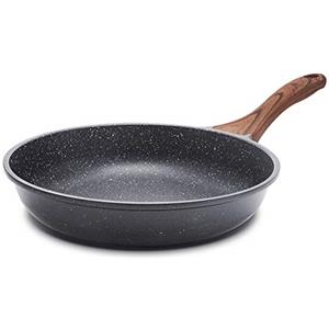 SENSARTE Padella Antiaderente 20cm con Manico Lungo, Rivestimento Antigraffio in Svizzero Granito, Padella in Alluminio, Compatibile con Induzione, senza PFOA, Pulizia Facile