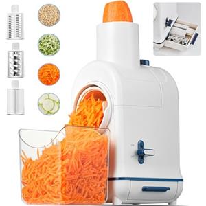 AAOBOSI Tagliaverdure elettrico professionale, Aobosi Tritatutto elettrico,con ampio scivolo per carota intera, patata, 3 lame e motore silenzioso, scatola di stoccaggio-Aggiornamento