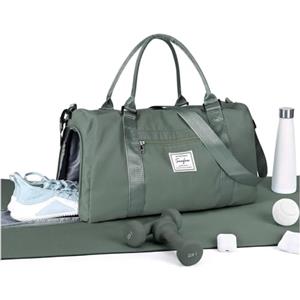 HYC00 Borsone Palestra Donna Uomo con Scomparto Scarpe Borsone da Viaggio Sportivo Borse da Palestra Grande per Donna Borsa Piscina Fitness Borsa per Ospedale Weekend Sport Duffel Bag,Army Green