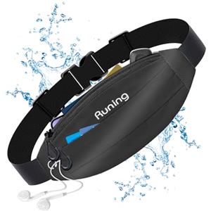 CharmChic Marsupio da Corsa, Marsupio Sportivo, Impermeabile Cintura da Corsa, Marsupio Donna Uomo Adatto per Jogging, Fitness, Sport, Camminata, Outdoor（Nero）