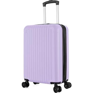 R.Leone Valigia 55x35x25 cm Trolley Bagaglio a mano 4 Ruote in ABS Air Asia, Air France, ita airways e KLM 318 (Lilla, Valigia 55x35x25 cm)