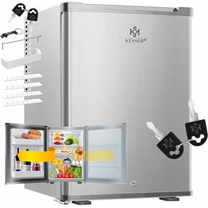KESSER® Minifrigo, Capacità minibar 40 litri, Silenzioso 22db, Camera da letto, Cerniera porta frontale in vetro, circa 4°-16°C Altezza 57cm, Illuminazione interna