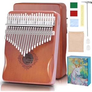 DMTIVMG Kalimba 21 Tasti kalimba Strumento Musicale Thumb Piano Kalimba Mbira con Martello Accordatore, Borsa per Pianoforte, Istruzione di Studio, Regalo di Natale per Principianti Bambini