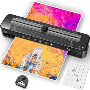 Raycial Plastificatrice A3 con sistema ABS anti-inceppamento con 30 fogli per A3 A4 A5 A6 - Versatile plastificatrice a freddo per ufficio, casa e scuola