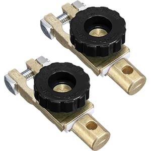 Spurtar Stacca Batteria 12 V o 24 V 2PZ Interruttore per Disconnessione Della, Morsetti Batteria Auto Isolatore Con Manopola Verde per Auto Barca Camion Veicoli Trattore, Manopola Nera