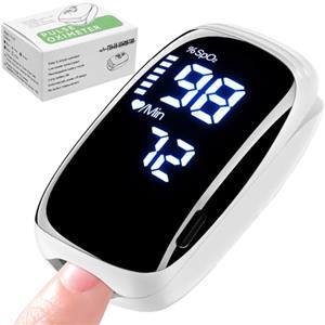 ACDMQ Saturimetro Da Dito Professionale Certificato-saturimetro-Per il Monitoraggio Della Saturazione di Ossigeno Nel Sangue, ACDMQ Saturimetro Da Dito Pulsossimetro Con LED Display(Bianco e nero)