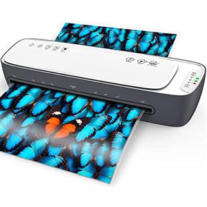 Qfun Plastificatrice A3, Plastificatrice con 12 Pouches Plastificazione per A3 A4 A5 A6 A7, 9 in 1 Caldo e Freddo Plastificatore con Taglierina e Arrotondatore per Ufficio Scuola Casa Documenti Foto