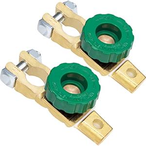 Spurtar Stacca Batteria 12 V o 24 V 2PZ Interruttore per Disconnessione Della, Morsetti Batteria Auto Isolatore Con Manopola Verde per Auto Barca Camion Veicoli Trattore, Manopola Verde