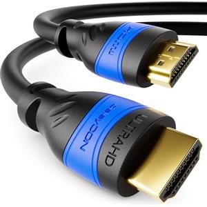 deleyCON 2m Cavo HDMI 2.0a/b - Alta Velocità con Ethernet - UHD 2160p 4K@60Hz 4:4:4 HDR HDCP 2.2 ARC CEC Ethernet 18Gbps 3D Full HD 1080p Dolby - Nero