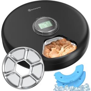 BEMOONY Distributore Automatico Cibo Gatti Umido: Dispenser Crocchette Gatto con ciotola in acciaio inossidabile - Dispenser Cibo Gatti senza Fili - Mangiatoia Cani Batteria - Dosatore Programmabile