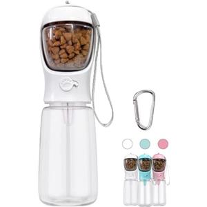 COTOP 550ml Bottiglia per Cani Portatile, Dispenser per Acqua Pet Antibatterico per Alimenti Prova a Prova di Cane Cani da Viaggio Drink Ciotola per biberon, Pet per Bere all'aperto Tazza+cibo per cani