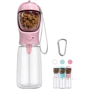 COTOP 550ml Bottiglia per Cani Portatile, Dispenser per Acqua Pet Antibatterico per Alimenti Prova a Prova di Cane Cani da Viaggio Drink Ciotola per biberon, Pet per Bere all'aperto Tazza+cibo per cani